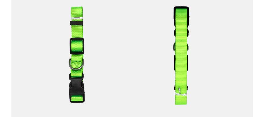 Eligible green soft travel collar shown from the front and side.