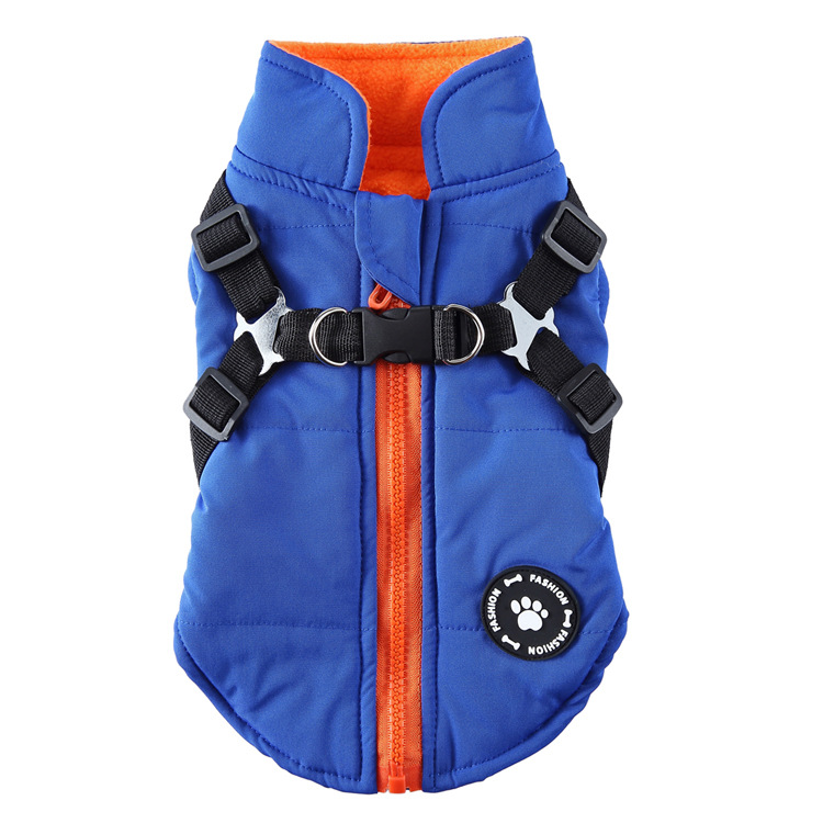 Eligible blue padded dog vest.