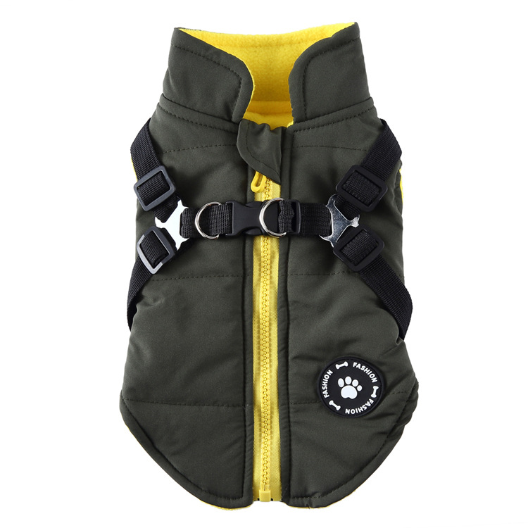 Eligible green padded dog vest.