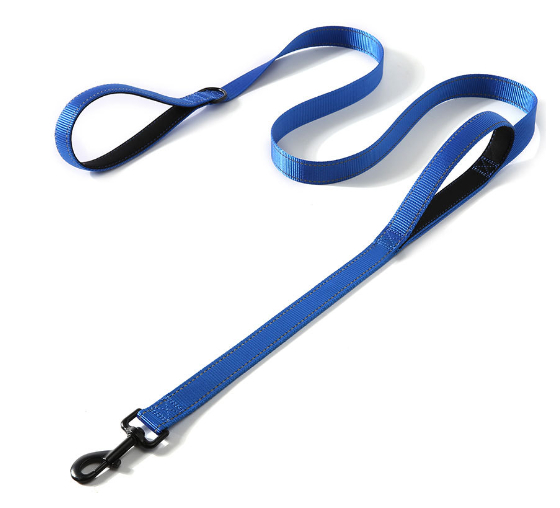 Double-handle leash shown at its full length.
